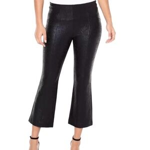 Liverpool Los Angeles Cropped Pants Women’s Black Stella Kick Flare Crackle Sz 8